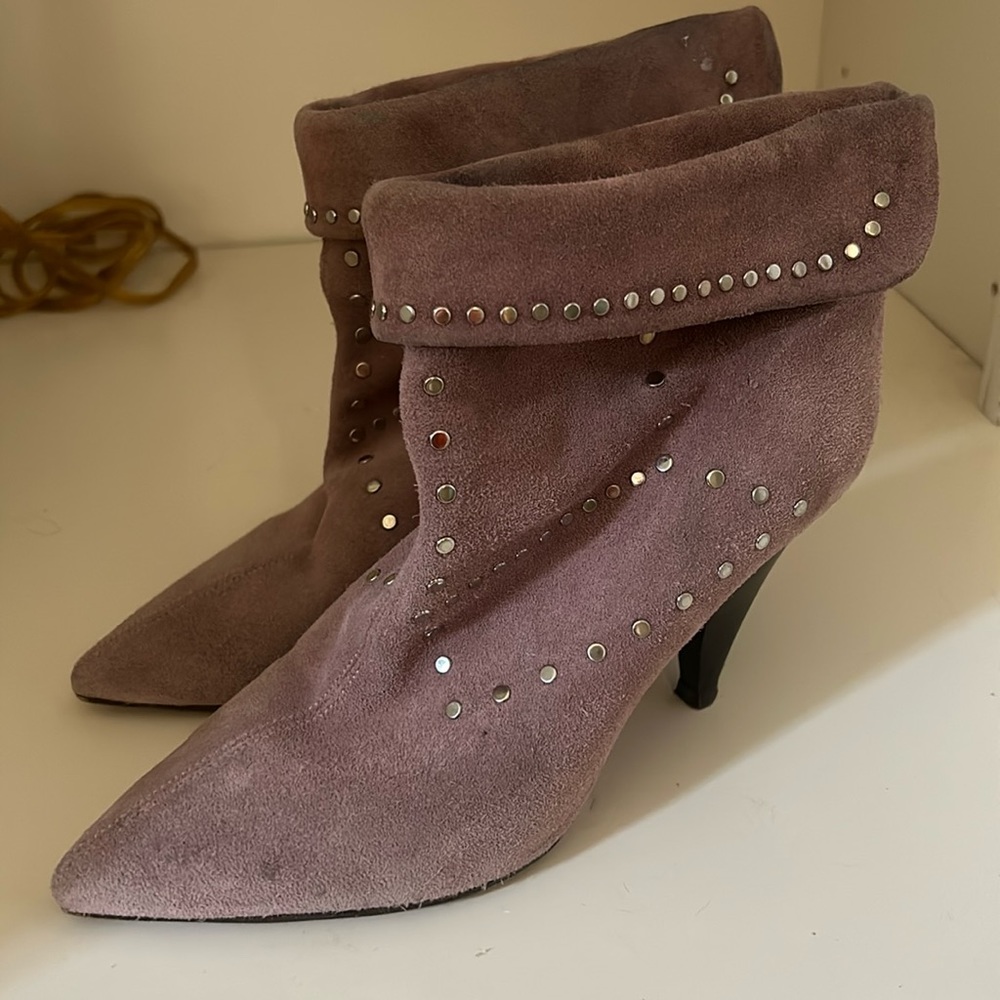 Isabel marant violet suede studded cuffed booty-